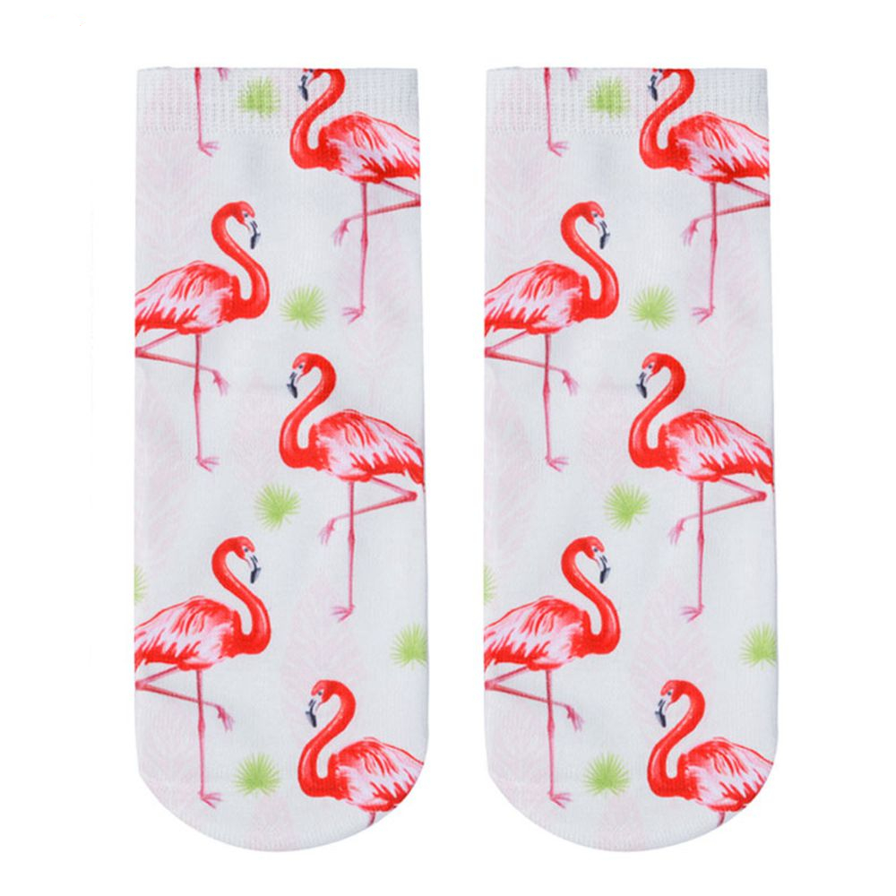 Short Women’s Socks with Pink Flamingo Print