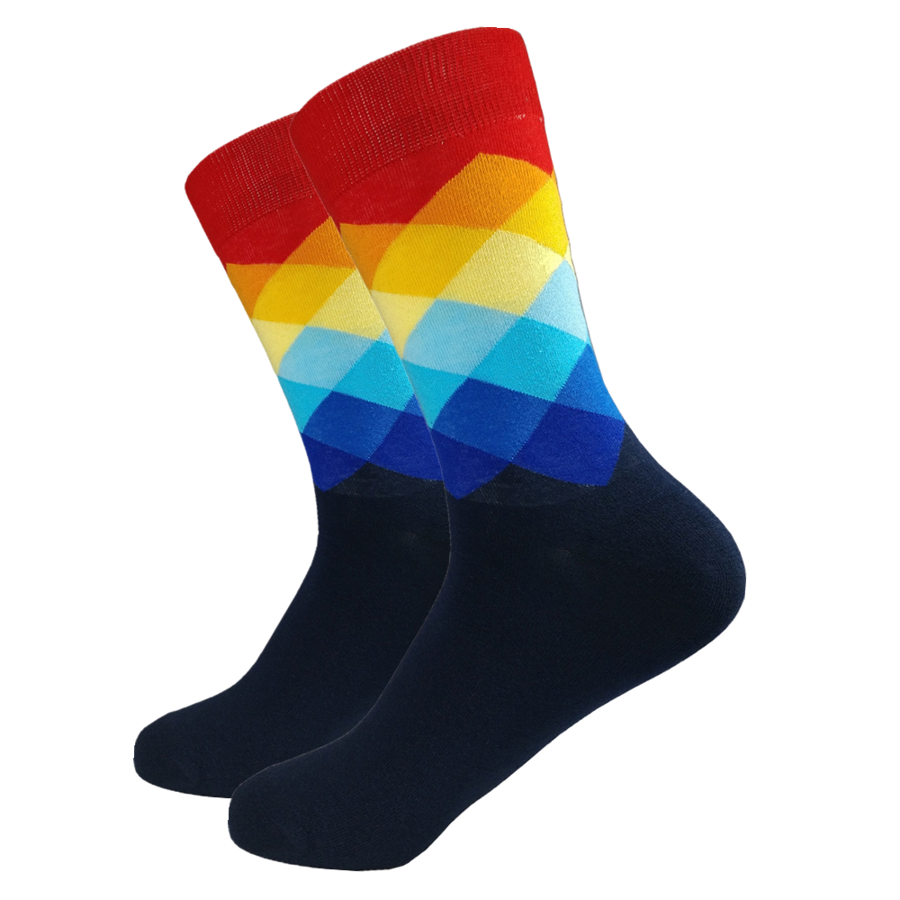 5 Pairs Colorful Plaid Men’s Socks Set